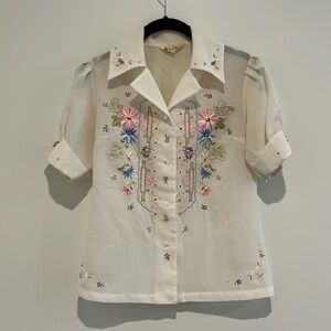 Hand embroidered vintage blouse